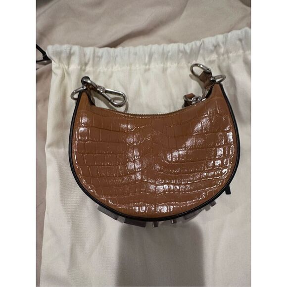 Crocodile leather brown and silver Fendi Nano bag new never used - Picture 10 of 11